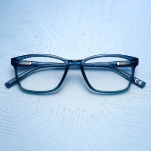 NVG Transparent Blue Rectangle Computer Glass