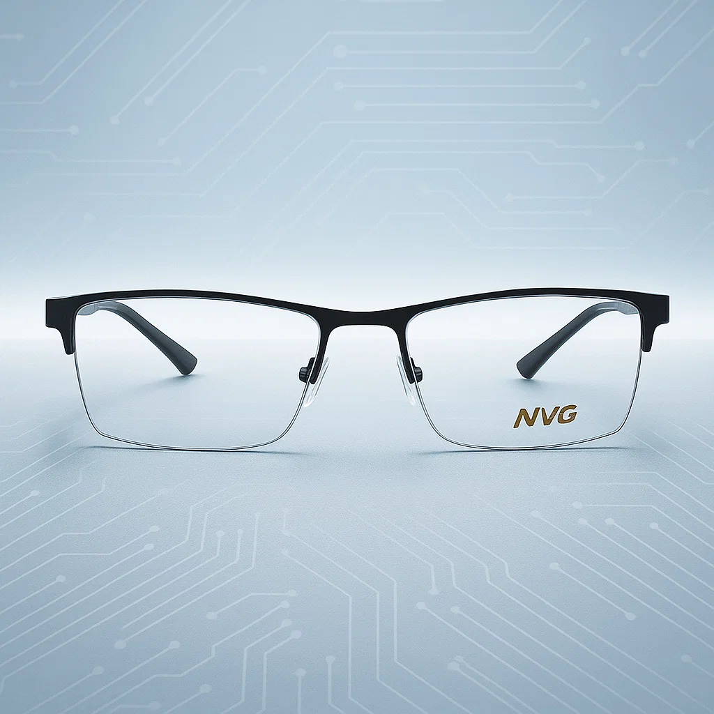 NVG Black Half Rim Rectangle Computer glass