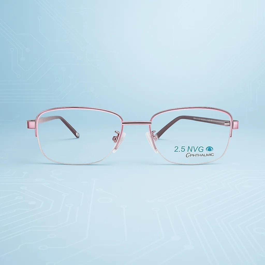 NVG Pink Half Rim Rectangle Computer glass