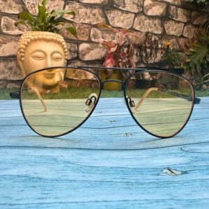 NVG Black Transparent Yellow Aviator Sunglass