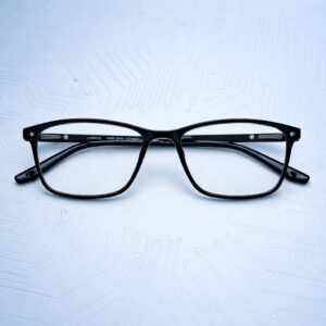 Blue Cut Blue Zero Power Computer Glasses : Rectangle Black flexible Full Rim Frame