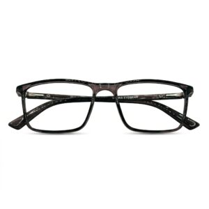 Transparent Brown Rectangle Eyeglasses