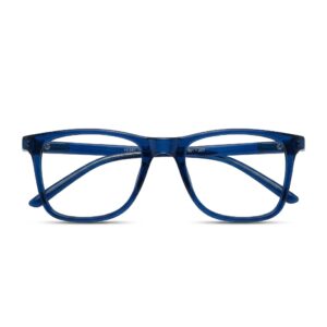 Transparent Blue Full Rim Square With Blue Cut Blue Lens