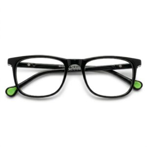 Black Full Rim Rectangle Frame With Blue Cut Blue Lens