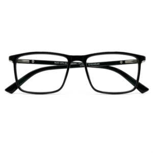 Black Rectangle Frame With Blue Cut Blue Lens