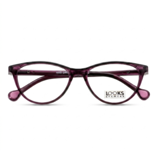Transparent Purple Full Rim Cat Eye Frame With Blue Cut Blue Lens