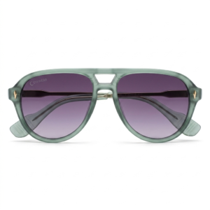 Translucent Mint-Green Aviator sunglasses