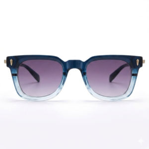 Transparent Bluish Frame With Gradient Purple Lenses Sunglass